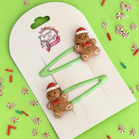 Christmas Hair Clip Gingerbread Man