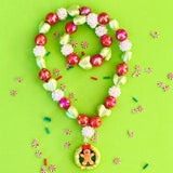 Christmas Beaded Wreath Necklace
