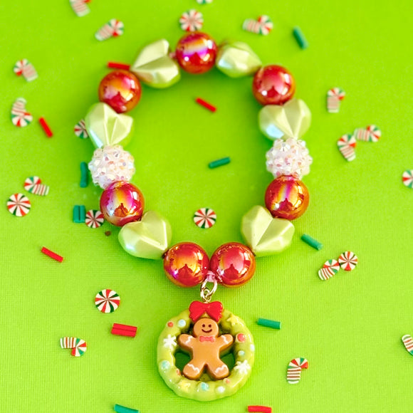 Christmas Beaded Bracelet Wreath