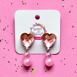Earrings Clip On Pink Heart