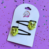 Halloween Green Monster Hairclips