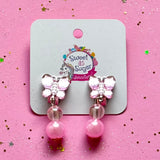 Earrings Stud Pink Butterfly