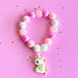 Beaded Bracelet Matching Pink Unicorn Necklace