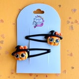 Hair Clip Halloween Pumpkin