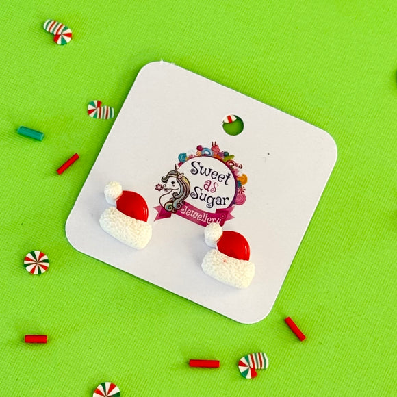 Christmas Stud Earrings Santa Hat