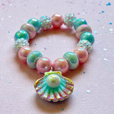 Beaded Bracelet Matching Seashell Necklace