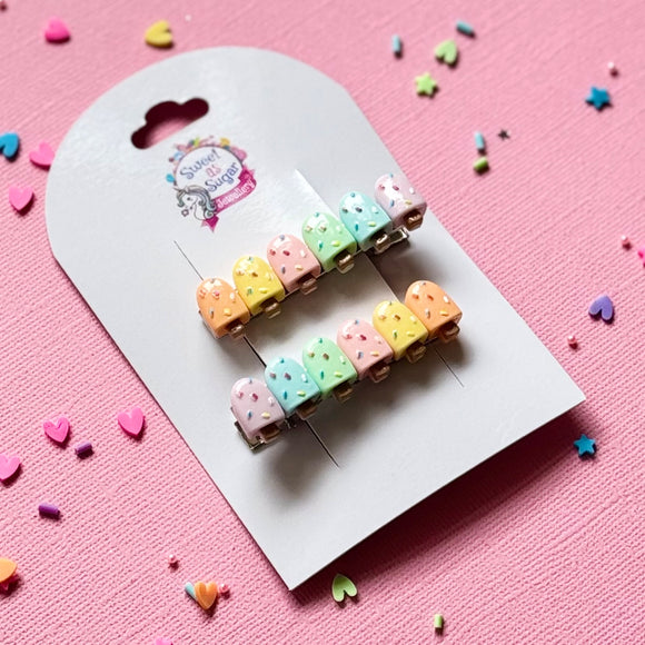 Rainbow Ice Cream Hair Pins
