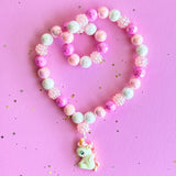 Beaded Necklace Pink Unicorn