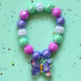 Beaded Butterfly Bracelet Matching Butterfly Necklace