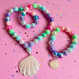 Beaded Rainbow Seashell Set