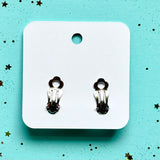 Earrings Clip On Blue Bow