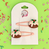 Christmas Hair Clip Pudding