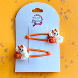 Hair Clip Halloween Pumpkin Ghost