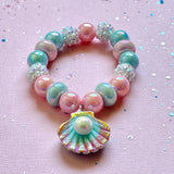 Beaded Bracelet Matching Seashell Necklace