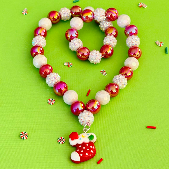 Christmas Beaded Necklace Stocking