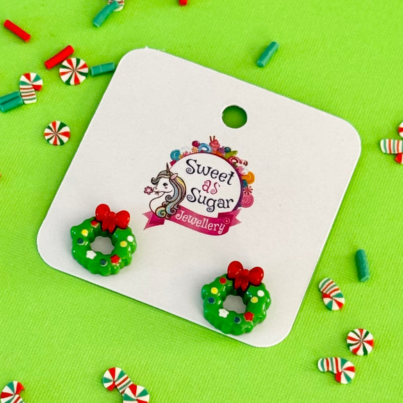 Christmas Stud Wreath Earrings