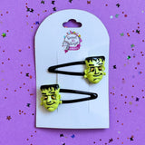 Halloween Green Monster Hairclips