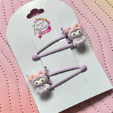 Hair Clip Kitty purple