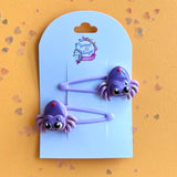 Hair Clip Purple Spider