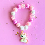 Beaded Bracelet Matching Pink Unicorn Necklace