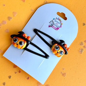 Hair Clip Halloween Pumpkin