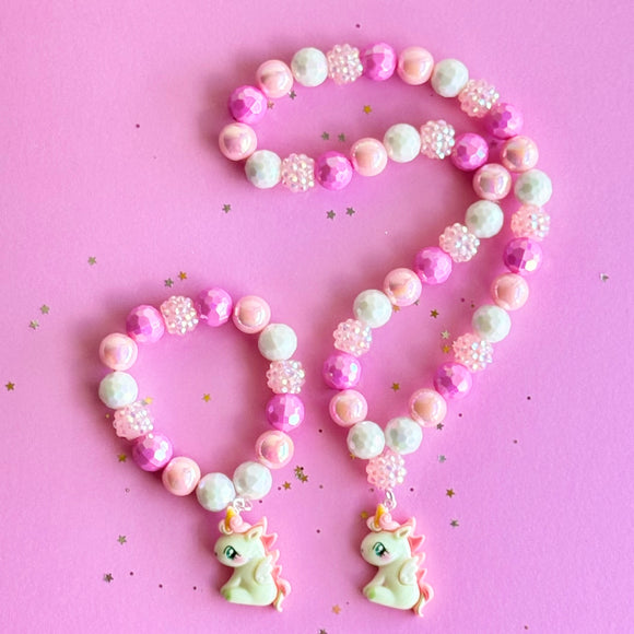 Beaded Pink Unicorn Set