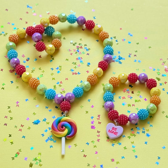 Beaded Rainbow LollipopSet