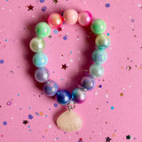 Beaded Bracelet Matching Rainbow Seashell Necklace