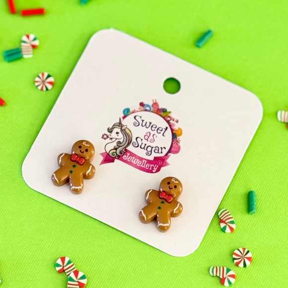 Christmas Stud Earrings Gingerbread Man