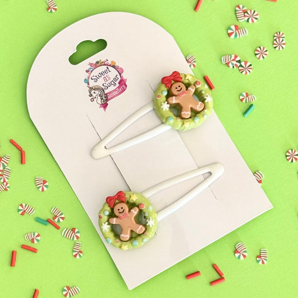 Christmas Hair Clip Wreath