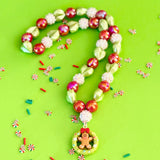 Christmas Beaded Wreath Necklace