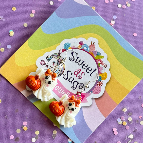 Earrings Drop Halloween Pumpkin Ghost