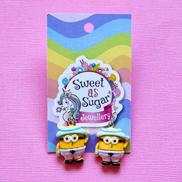Pink Minion Drop Earrings