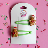 Christmas Hair Clips Gingerbread Man