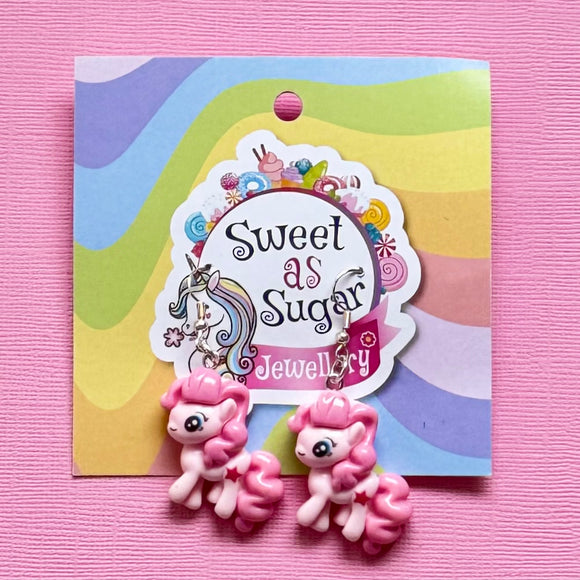 Pink Pony Drop Earrings