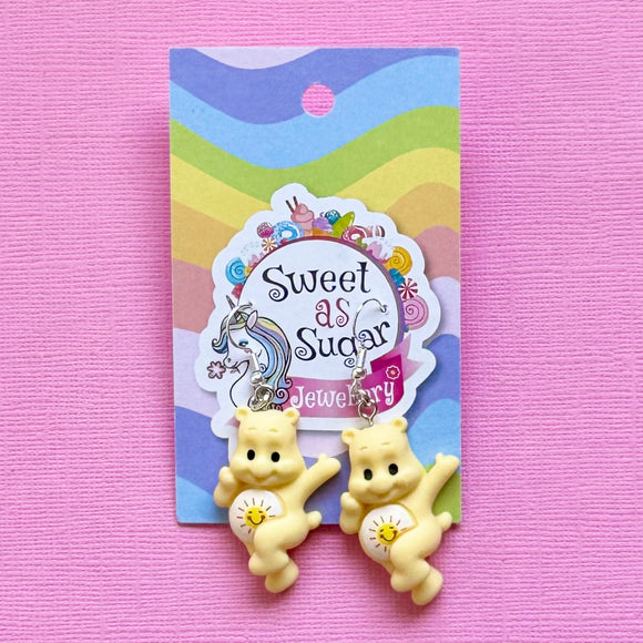 Yellow Bear Drop Earrings