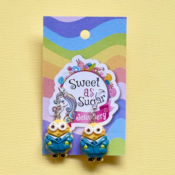 Blue Minion Drop Earrings