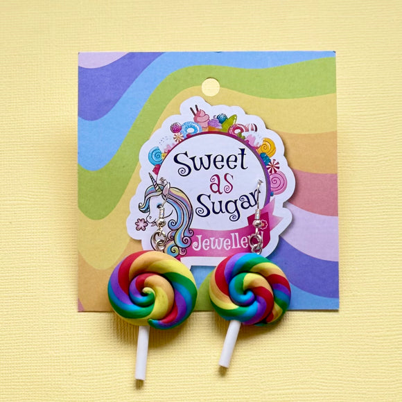 Rainbow Lollipop Drop Earrings