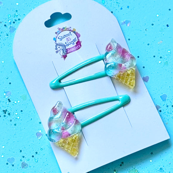 Hair Clips Ice Cream Cone