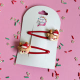 Christmas Hair Clips Rudolph
