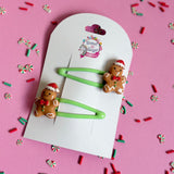 Christmas Hair Clips Gingerbread Man